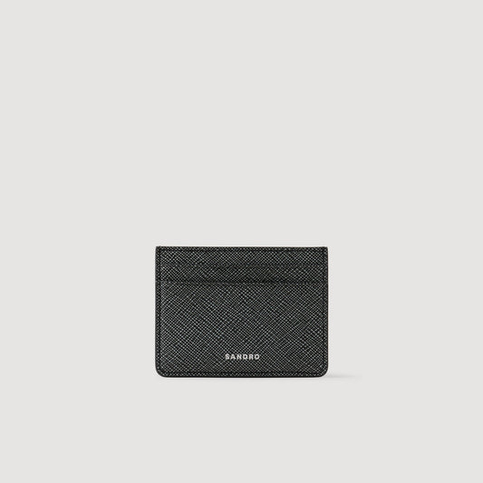 Sandro Reconstituted leather cardholder Graphites
