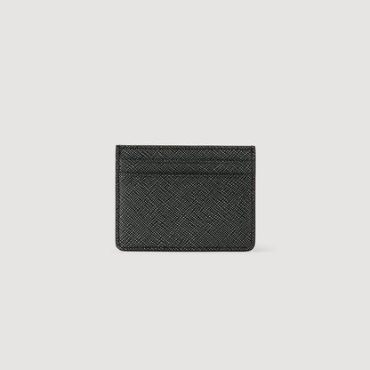 Sandro Reconstituted leather cardholder Graphites