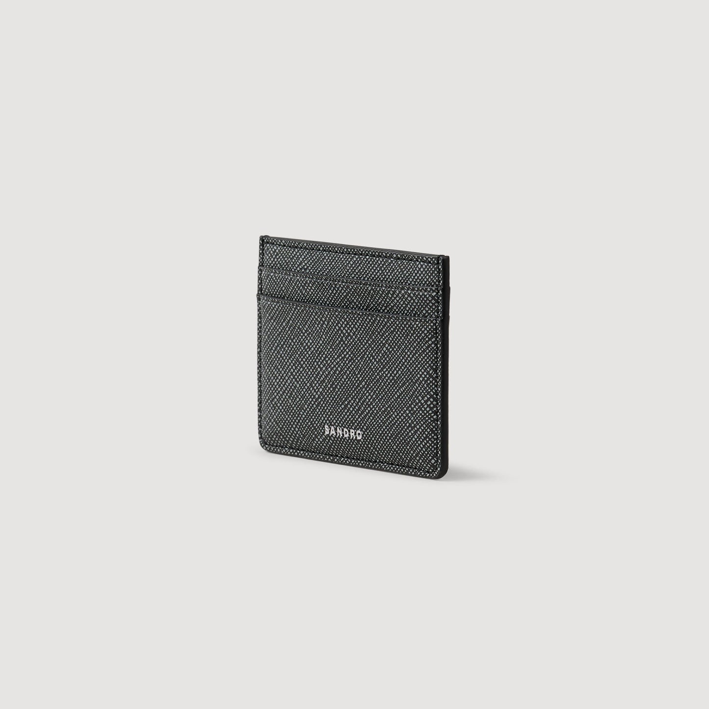 Sandro Reconstituted leather cardholder Graphites