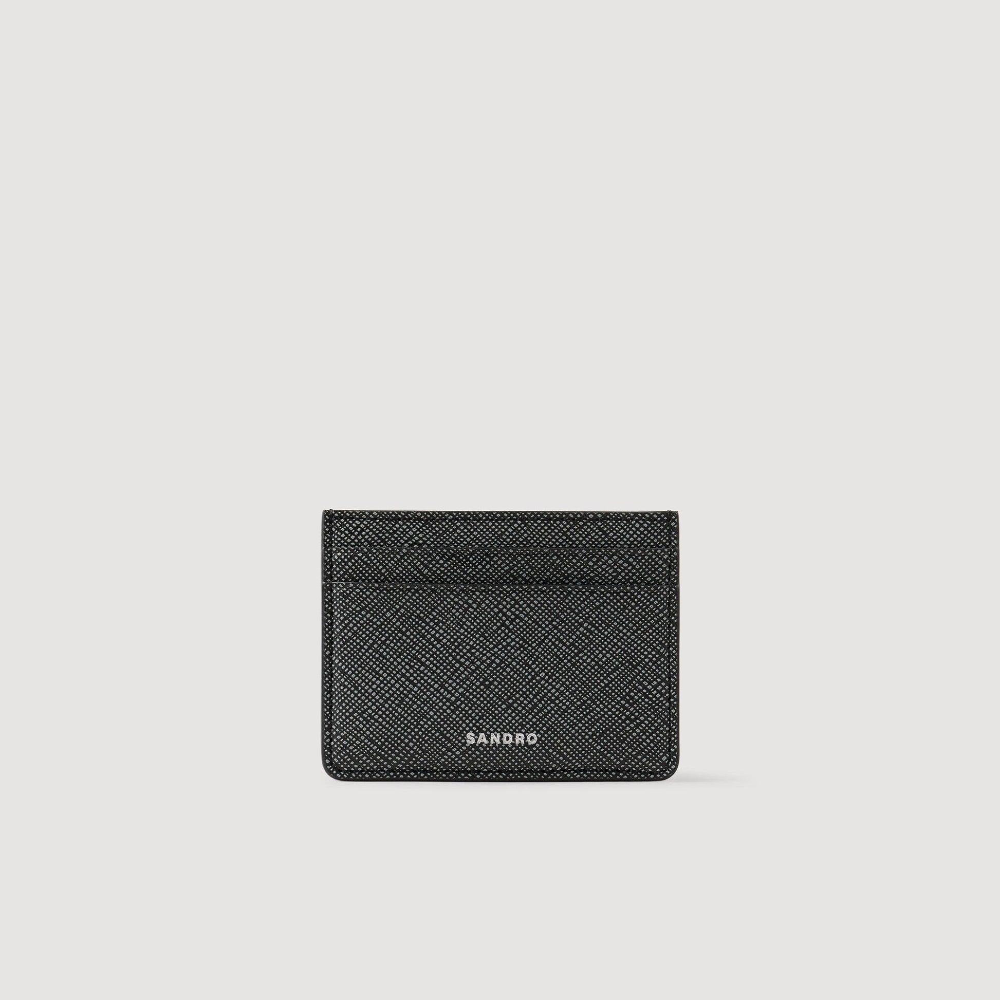 Sandro Reconstituted leather cardholder Graphites
