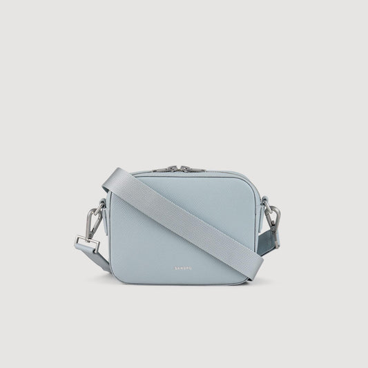 Sandro Small reconstituted leather bag Blue Sky