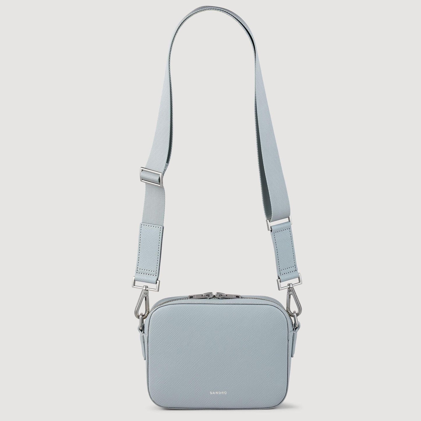 Sandro Small reconstituted leather bag Blue Sky