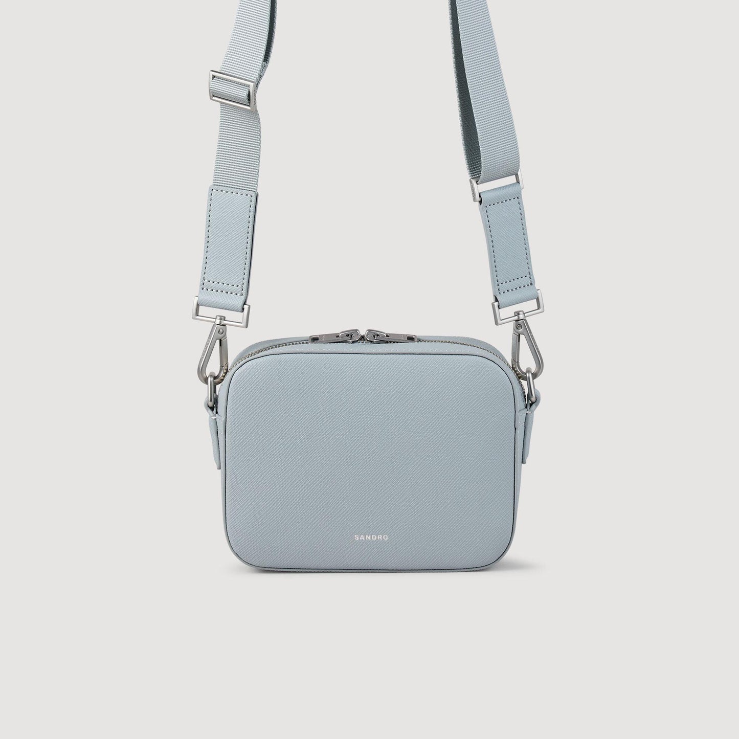 Sandro Small reconstituted leather bag Blue Sky