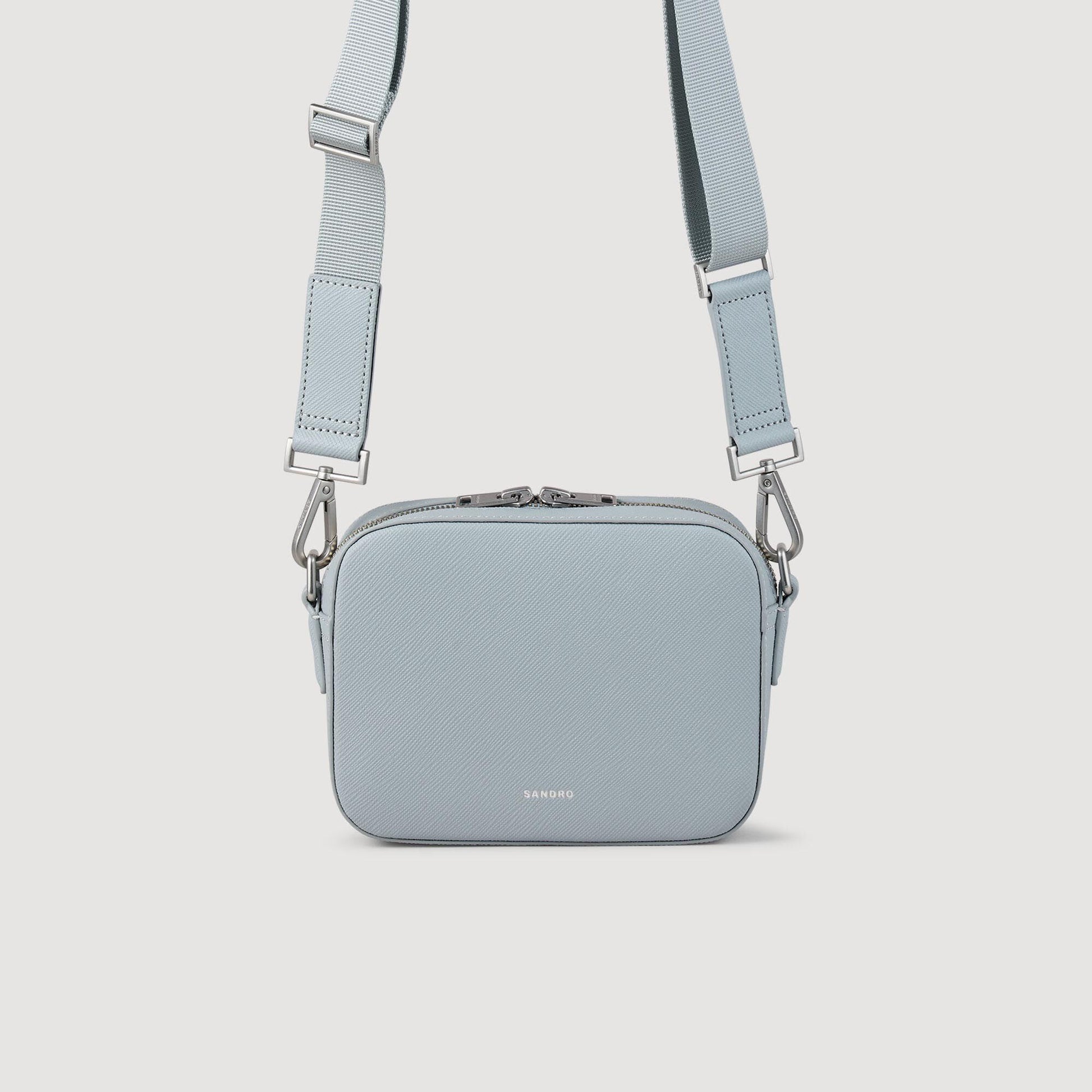 Sandro Small reconstituted leather bag Blue Sky