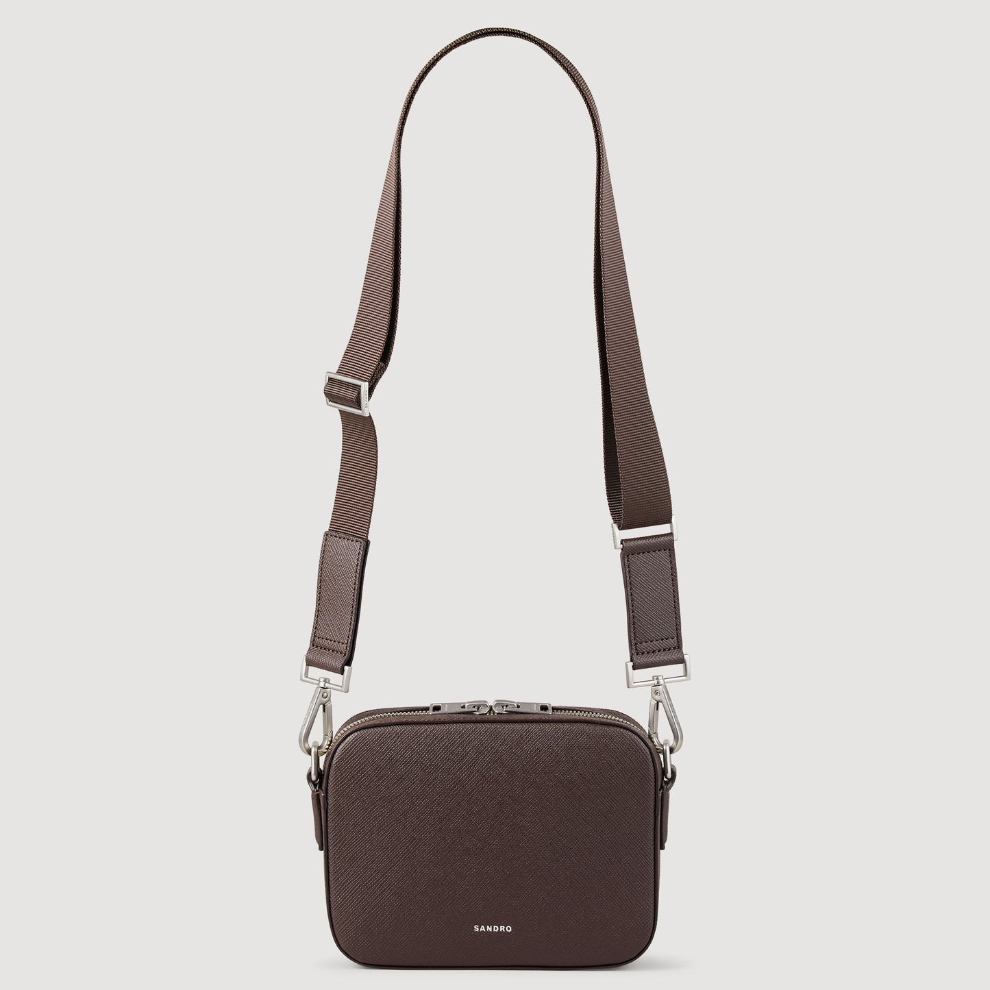 Sandro Small reconstituted leather bag Chocolate