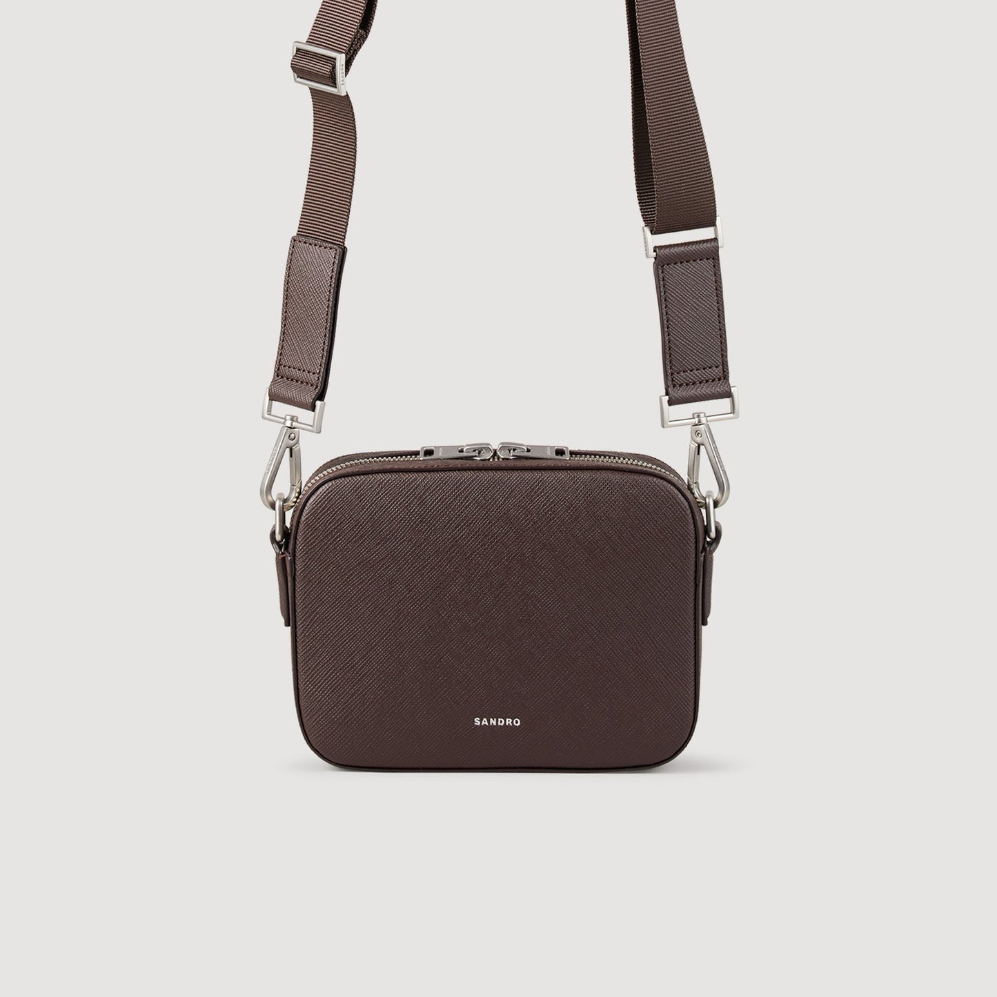 Sandro Small reconstituted leather bag Chocolate