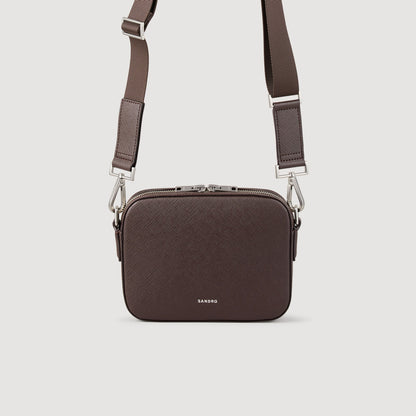 Sandro Small reconstituted leather bag Chocolate