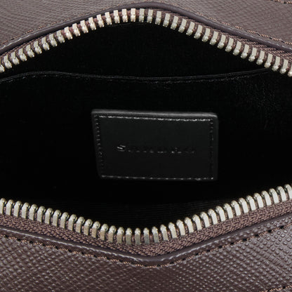 Sandro Small reconstituted leather bag Chocolate