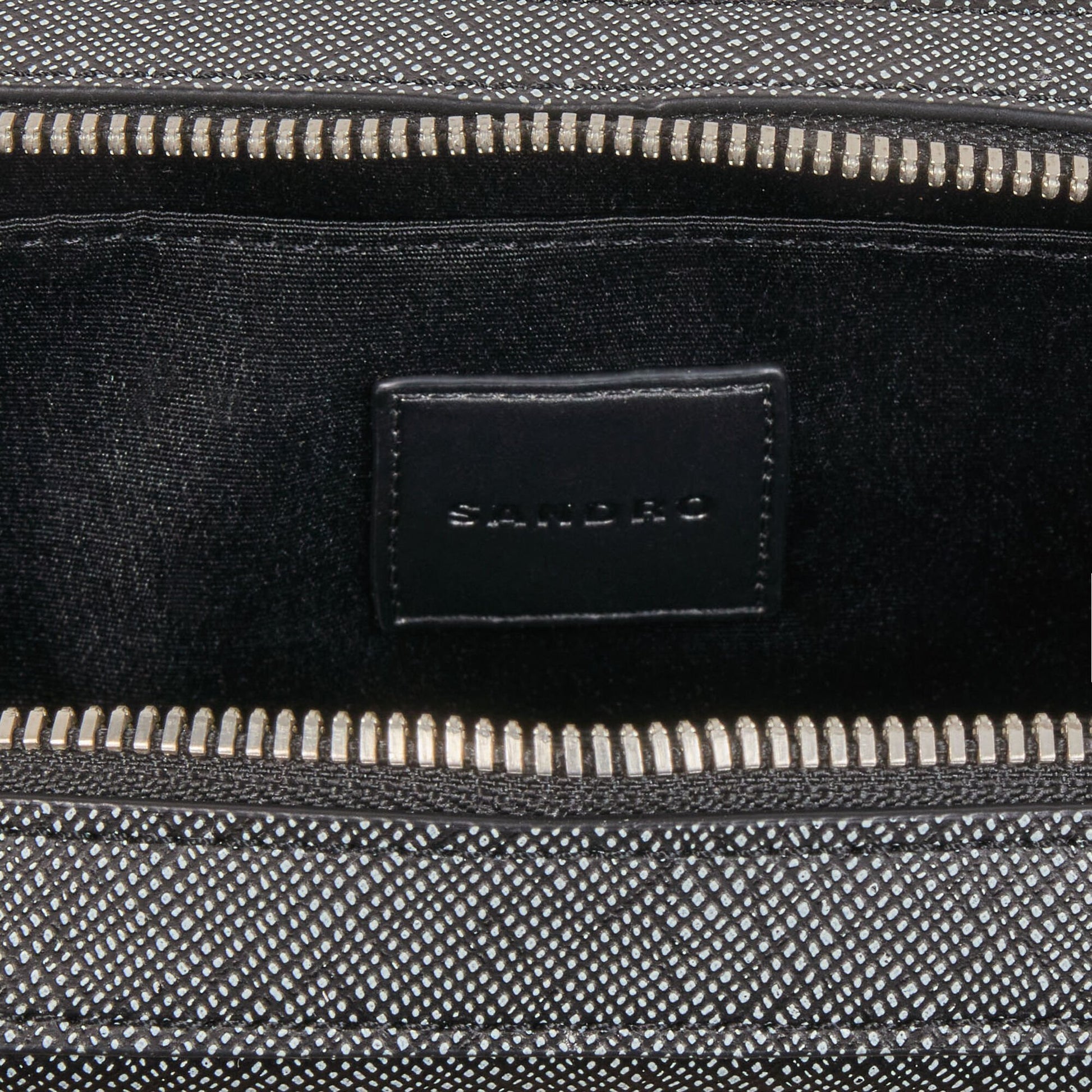 Sandro Small reconstitued leather bag Graphites