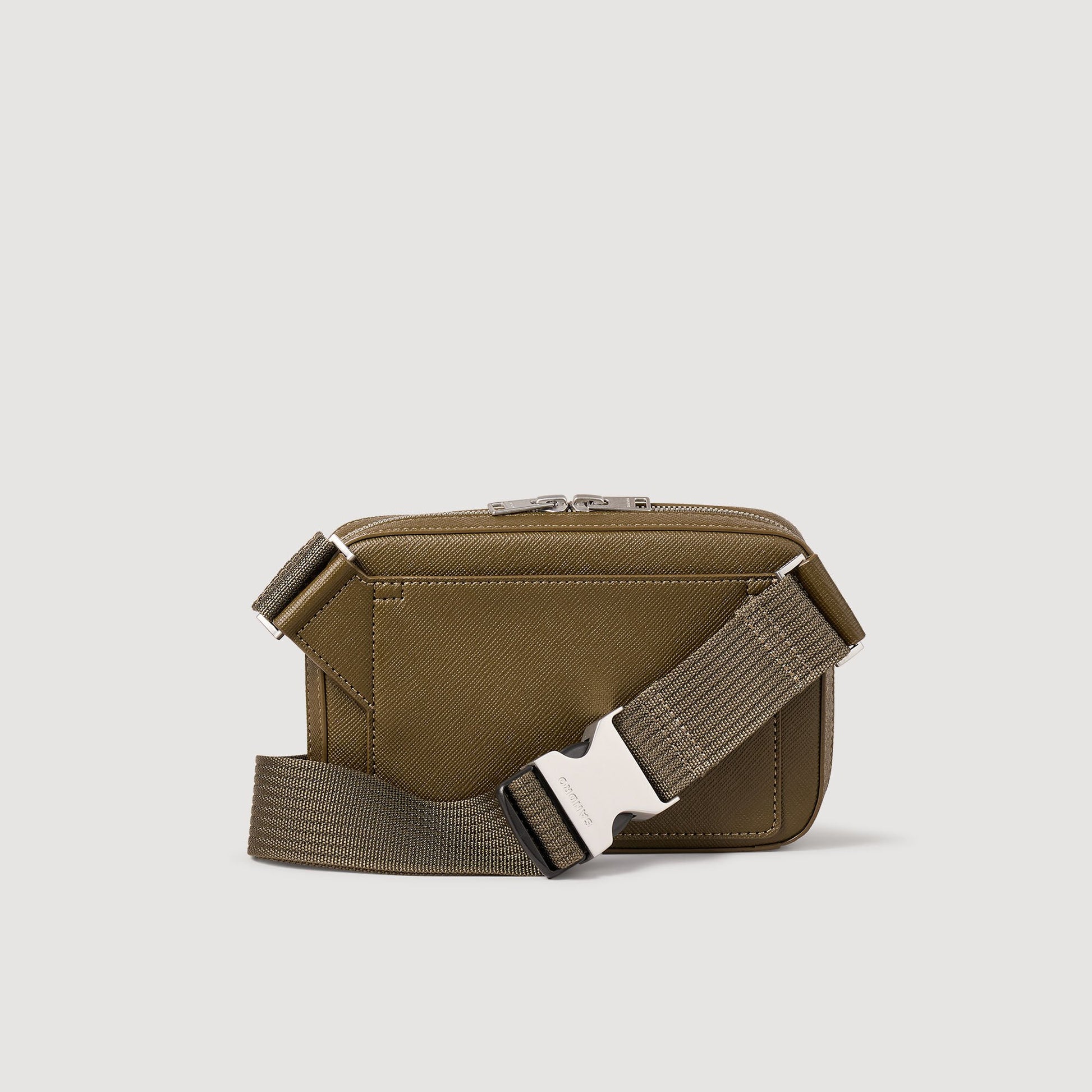 Sandro Small reconstitued leather bag Olive Green.