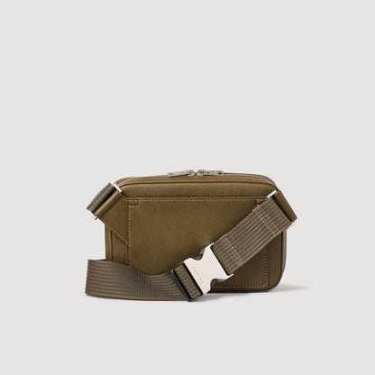 Sandro Small reconstitued leather bag Olive Green.