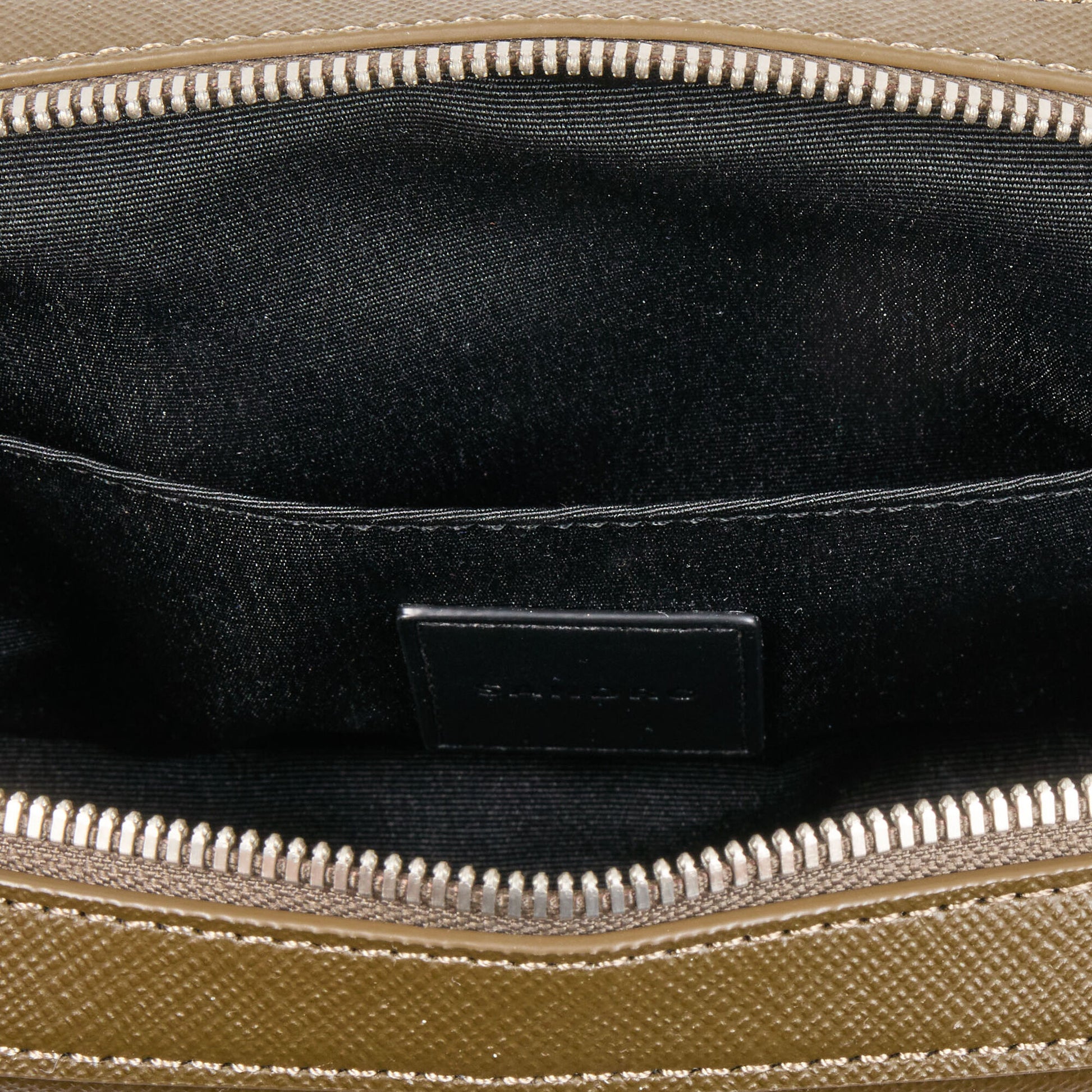 Sandro Small reconstitued leather bag Olive Green.