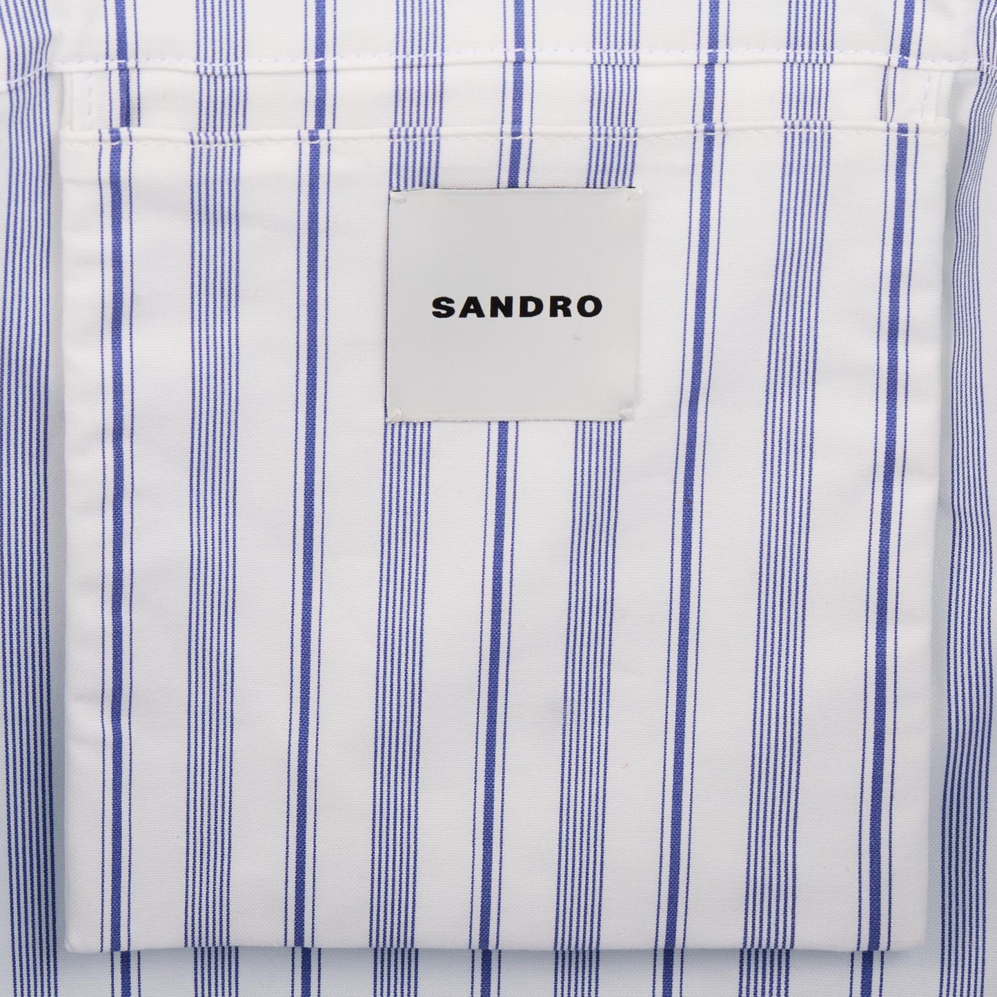 Sandro Striped canvas tote bag Blue / Ecru