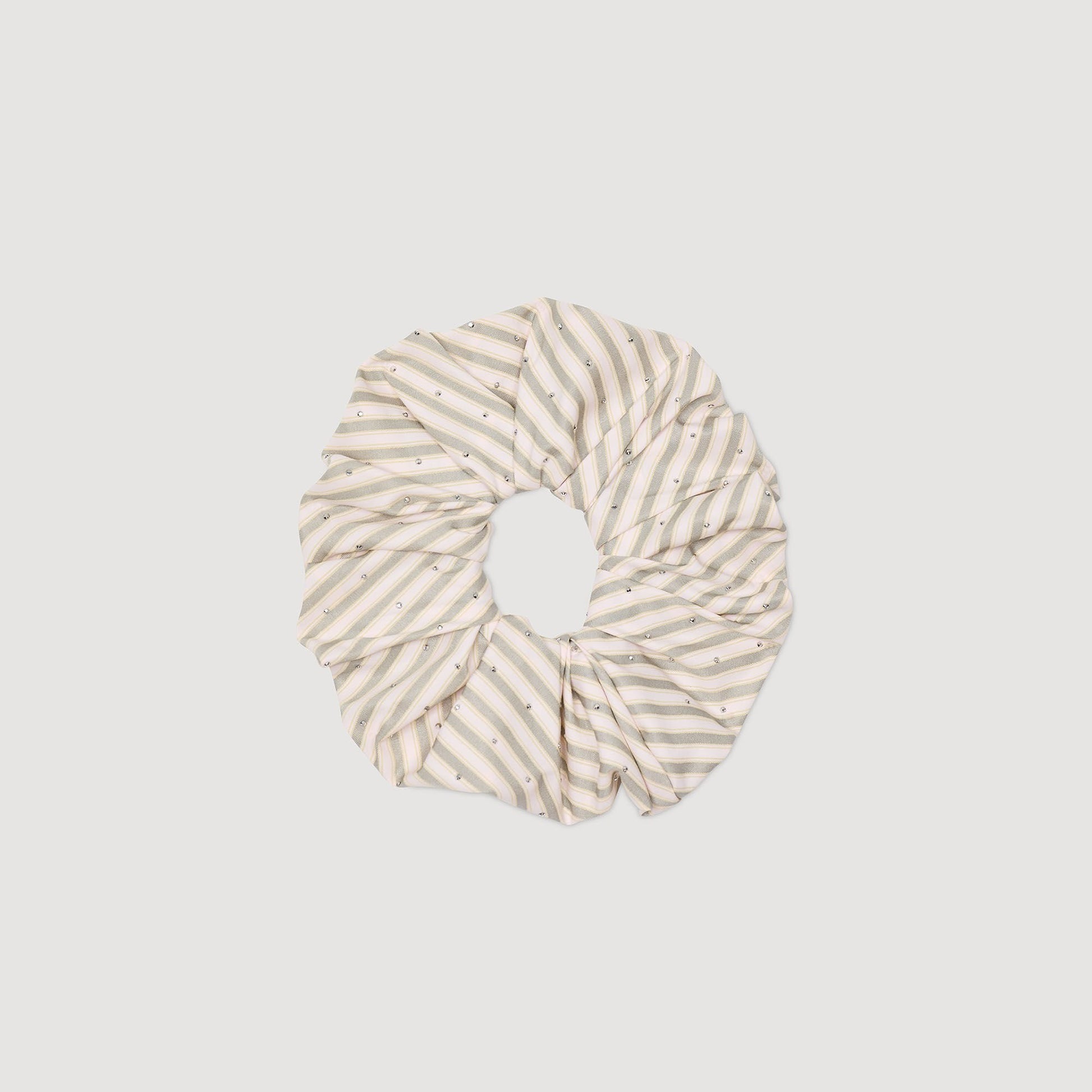 Sandro Rhinestone striped scrunchie Khaki / Pink