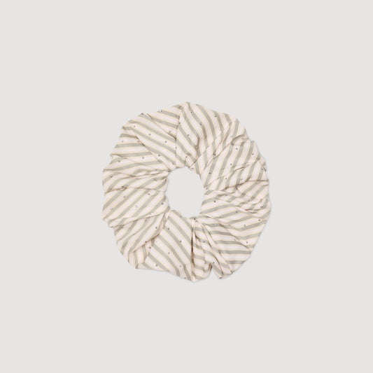 Sandro Rhinestone striped scrunchie Khaki / Pink