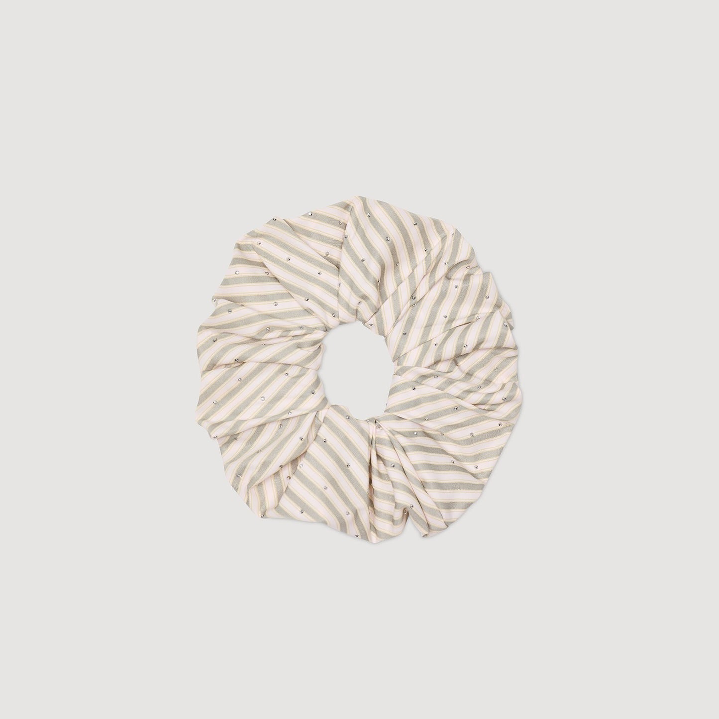 Sandro Rhinestone striped scrunchie Khaki / Pink