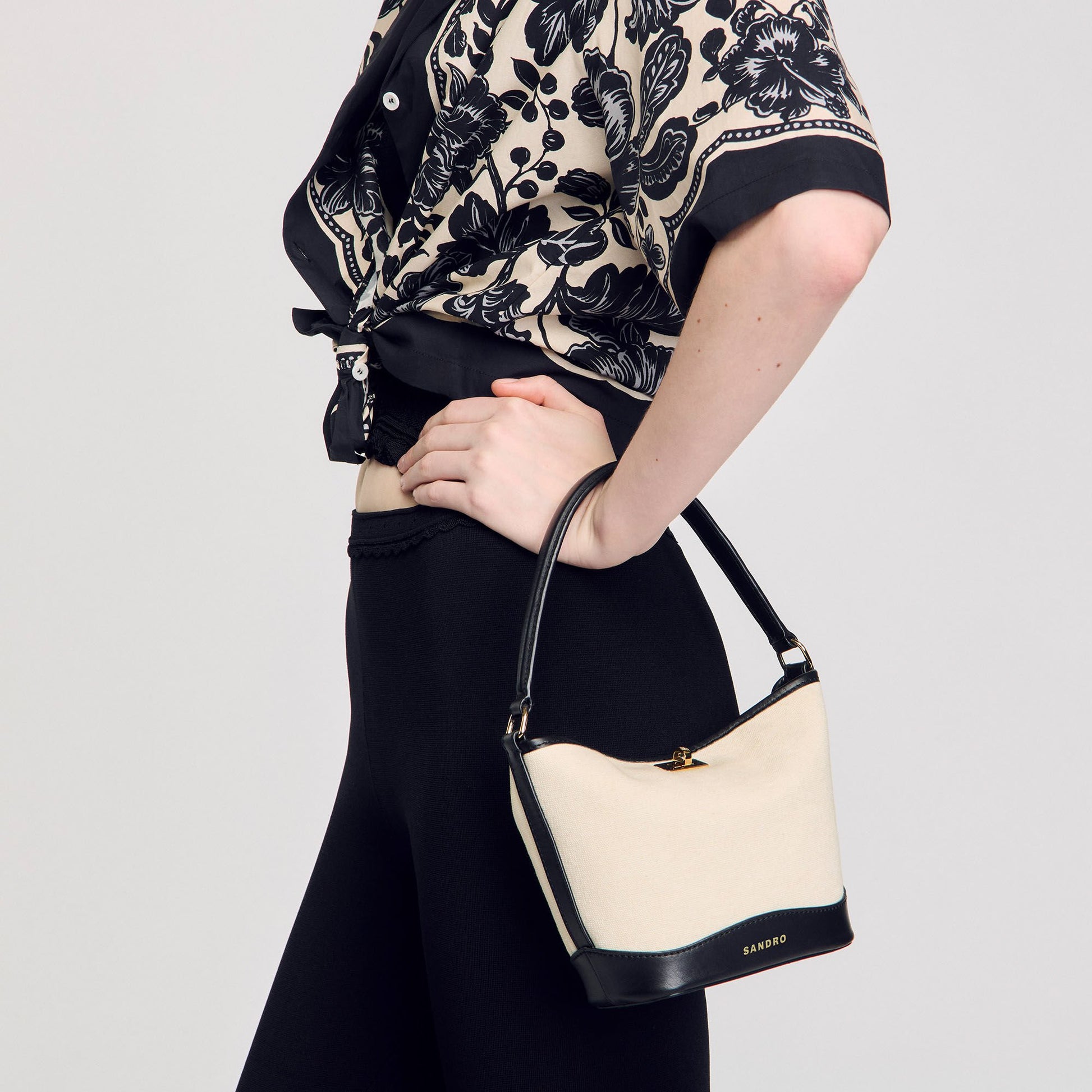 Sandro Tangoso small bag Ecru / Black