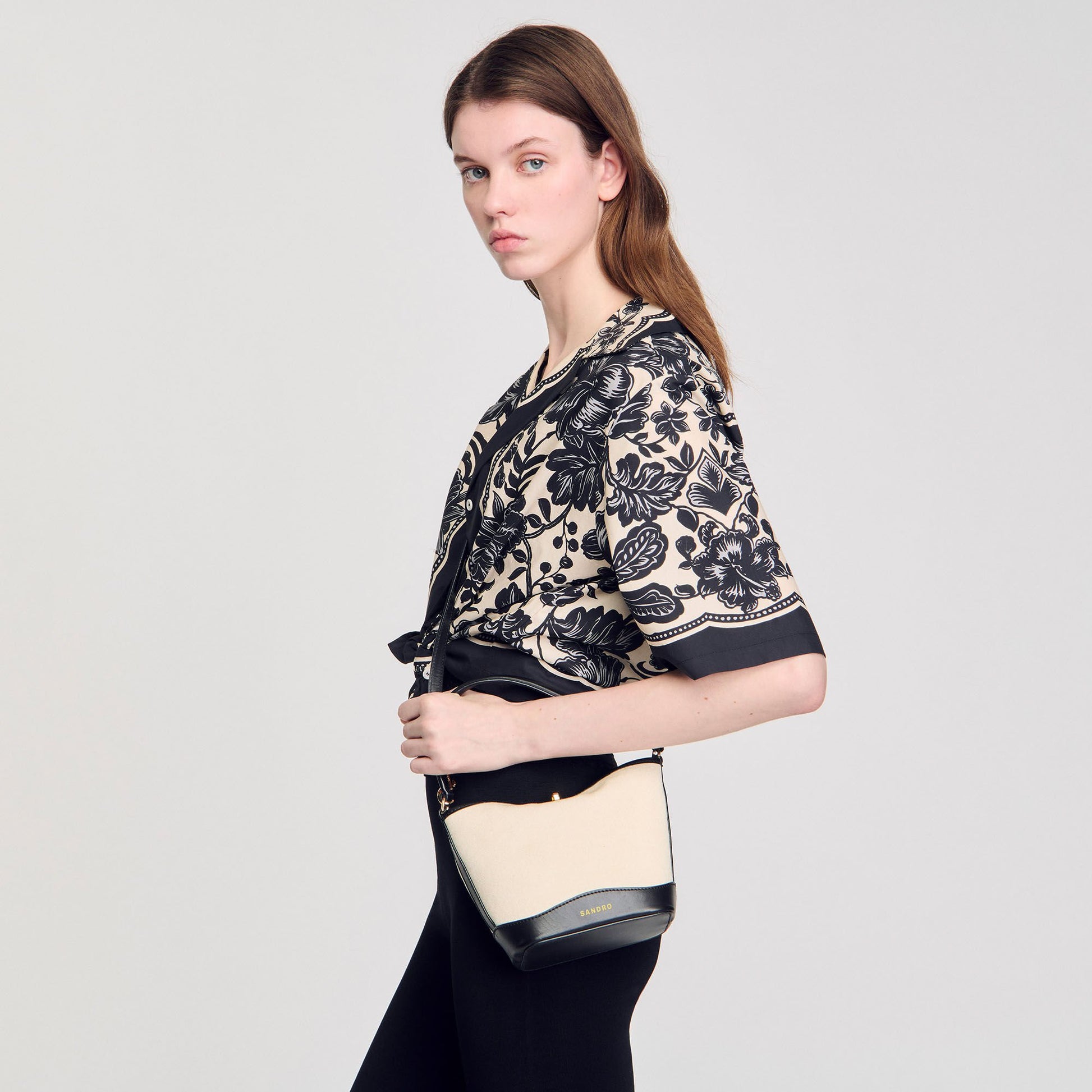 Sandro Tangoso small bag Ecru / Black
