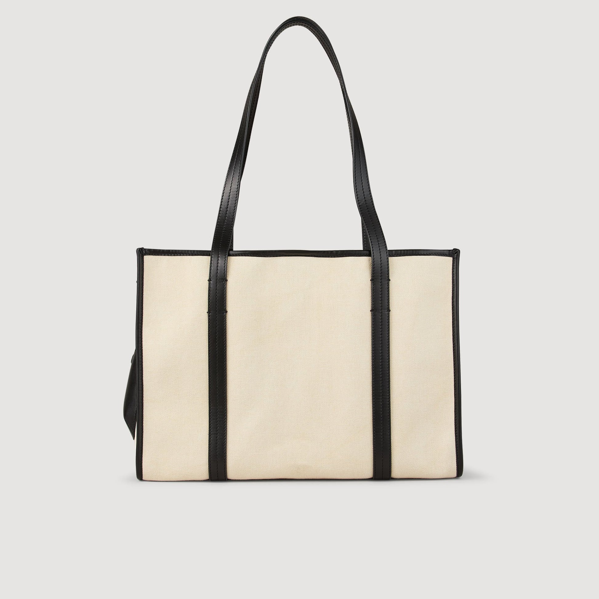 Sandro Canvas tote bag Ecru / Black