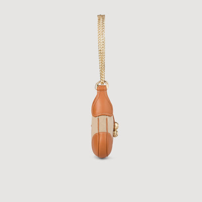 Sandro Janet canvas and leather bag Beige