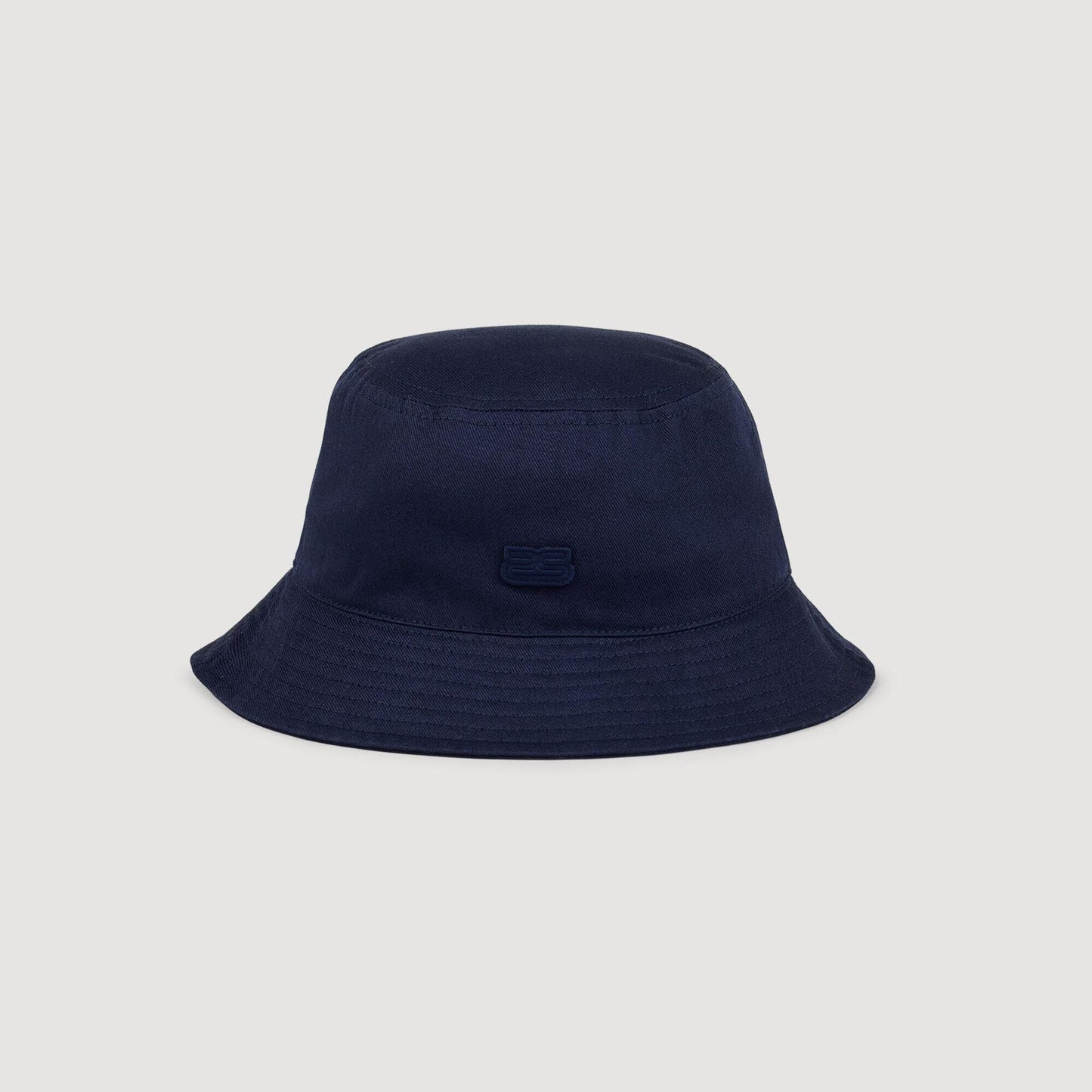 Sandro Cotton bucket hat with patch Navy Blue