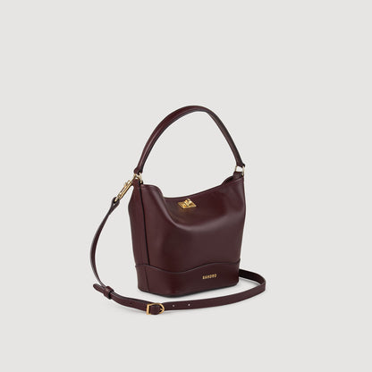 Sandro Tangoso mini leather bag Bordeaux