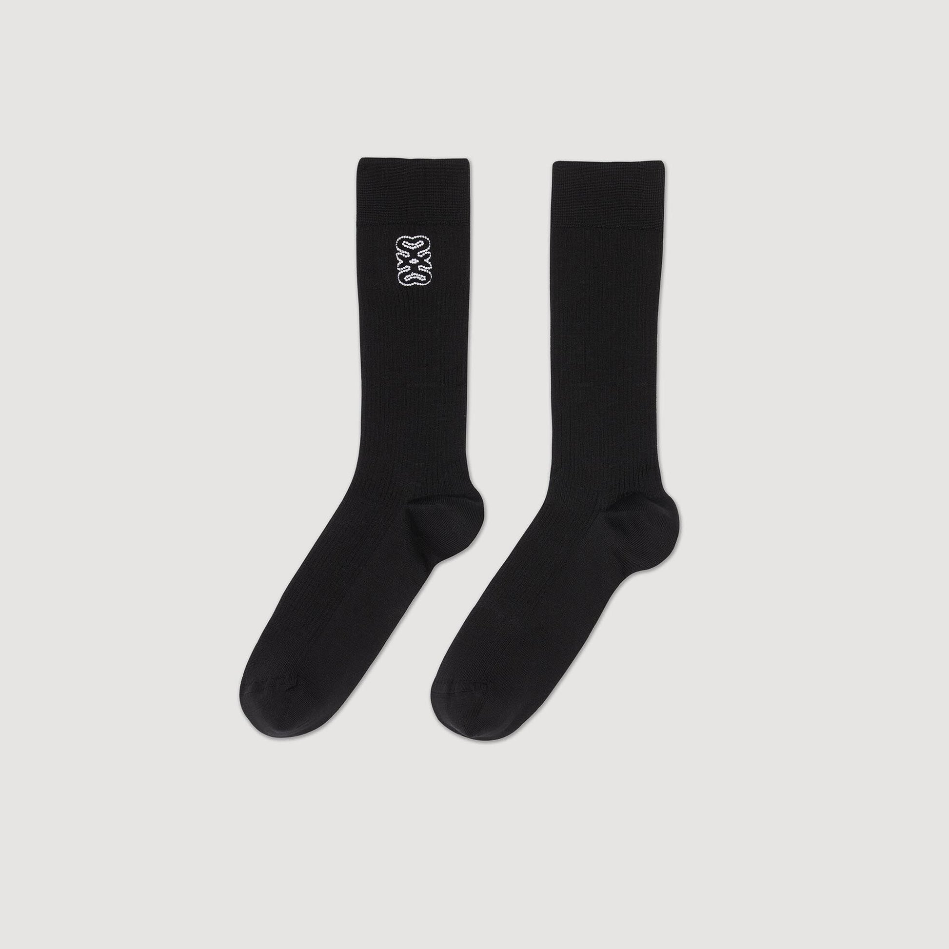 Sandro Embroidered socks Black