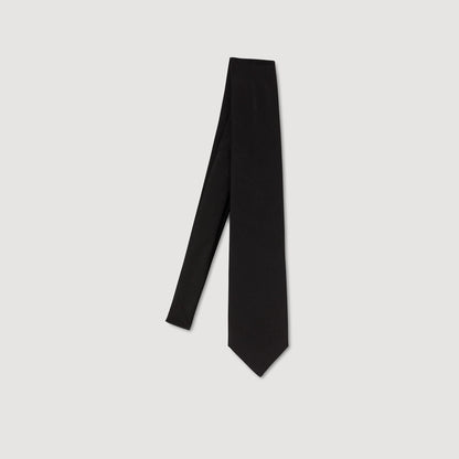 Sandro Silk jacquard tie Black