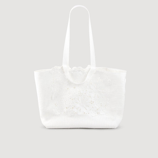 Sandro Crochet tote bag Ecru