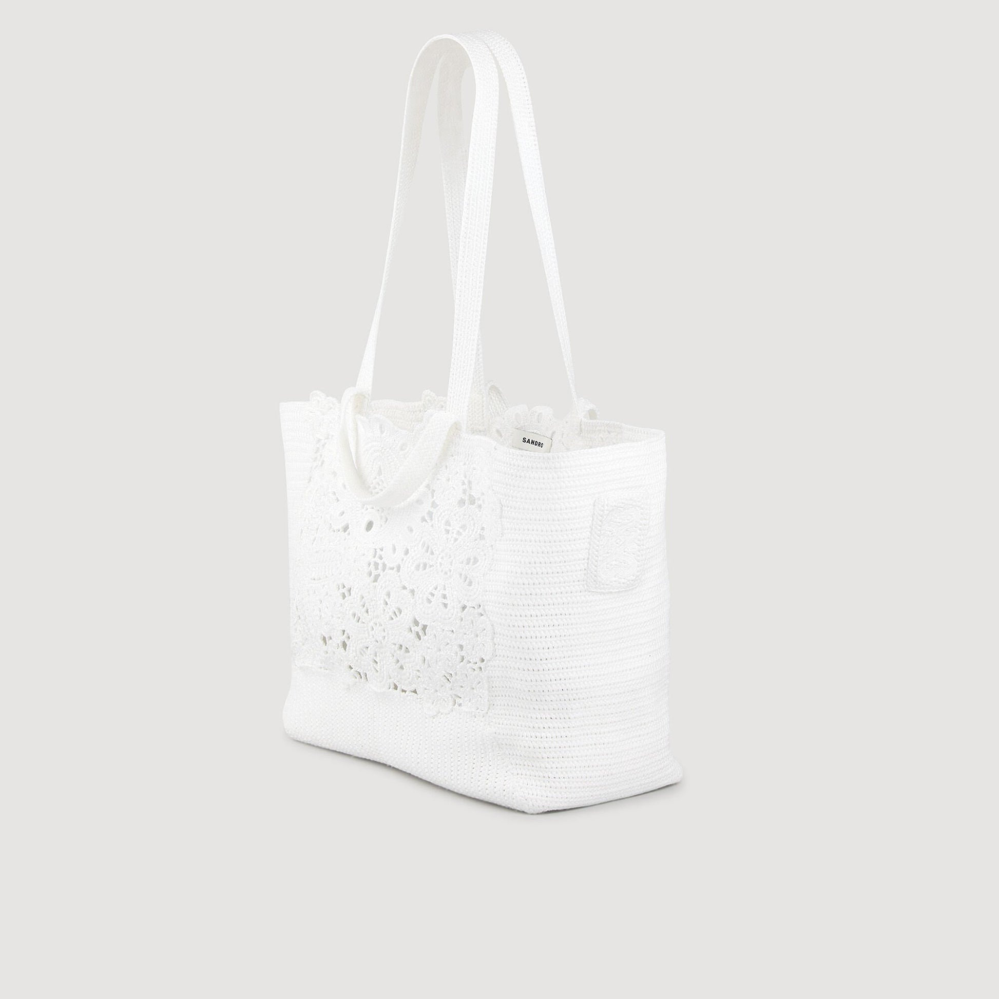 Sandro Crochet tote bag Ecru