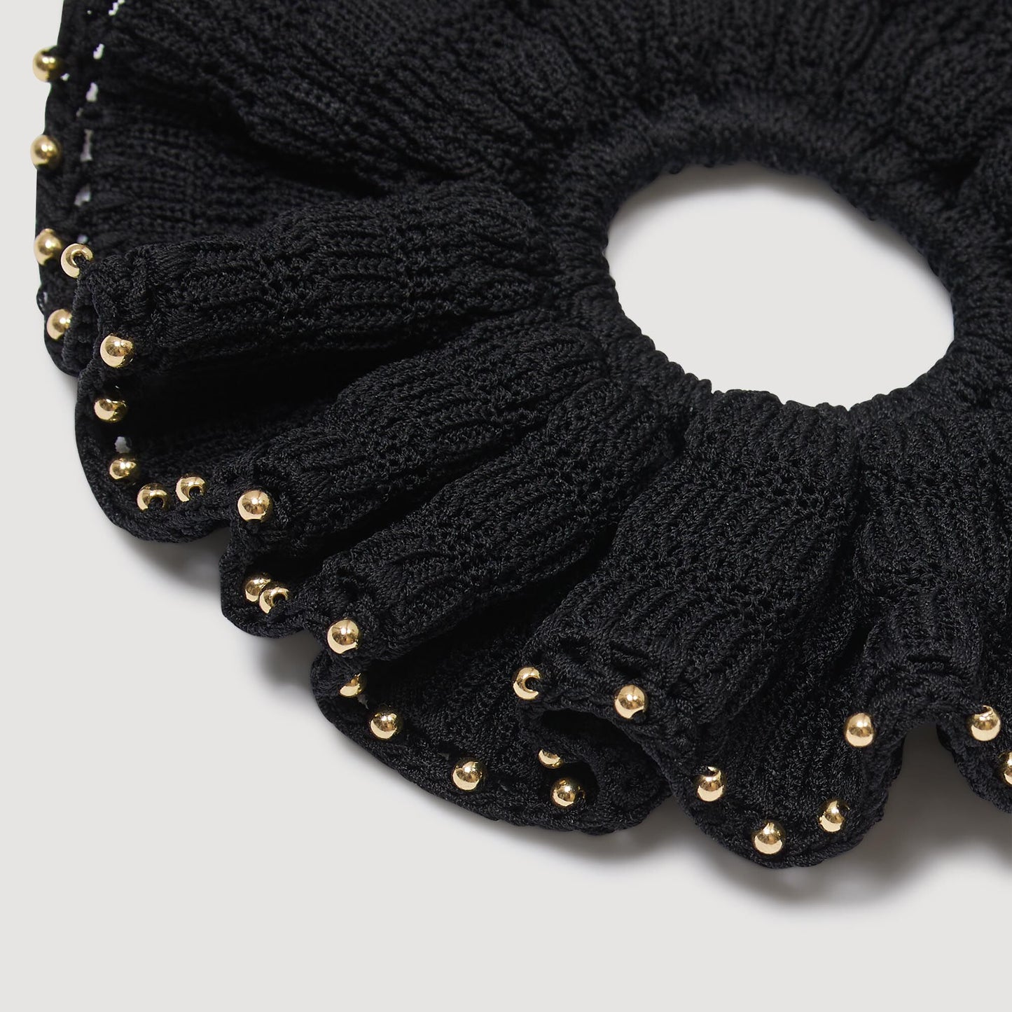 Sandro Beaded crochet scrunchie Black