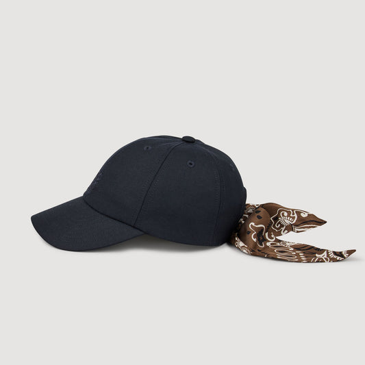 Sandro Cap with tied scarf Blue