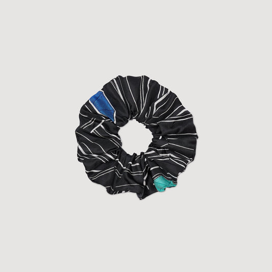 Sandro Striped silk scrunchie Black