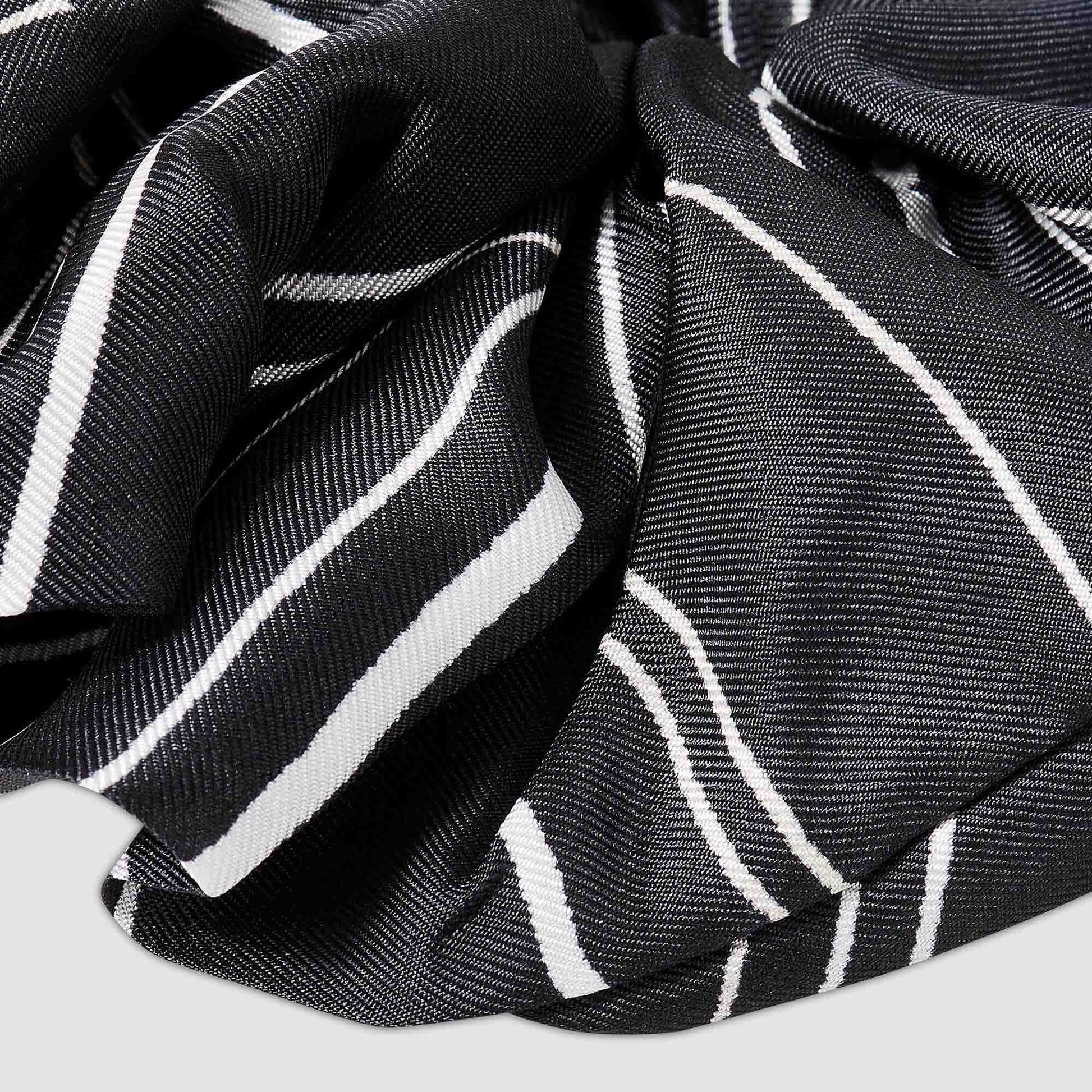 Sandro Striped silk scrunchie Black
