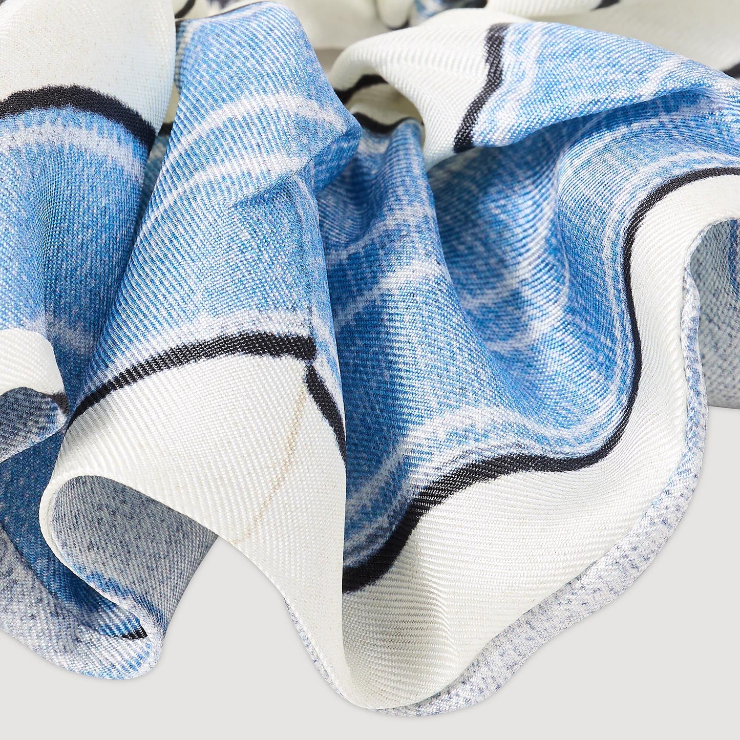 Sandro Striped silk scrunchie Sky Blue