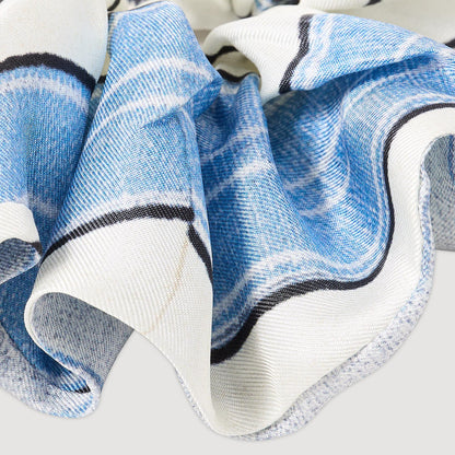 Sandro Striped silk scrunchie Sky Blue