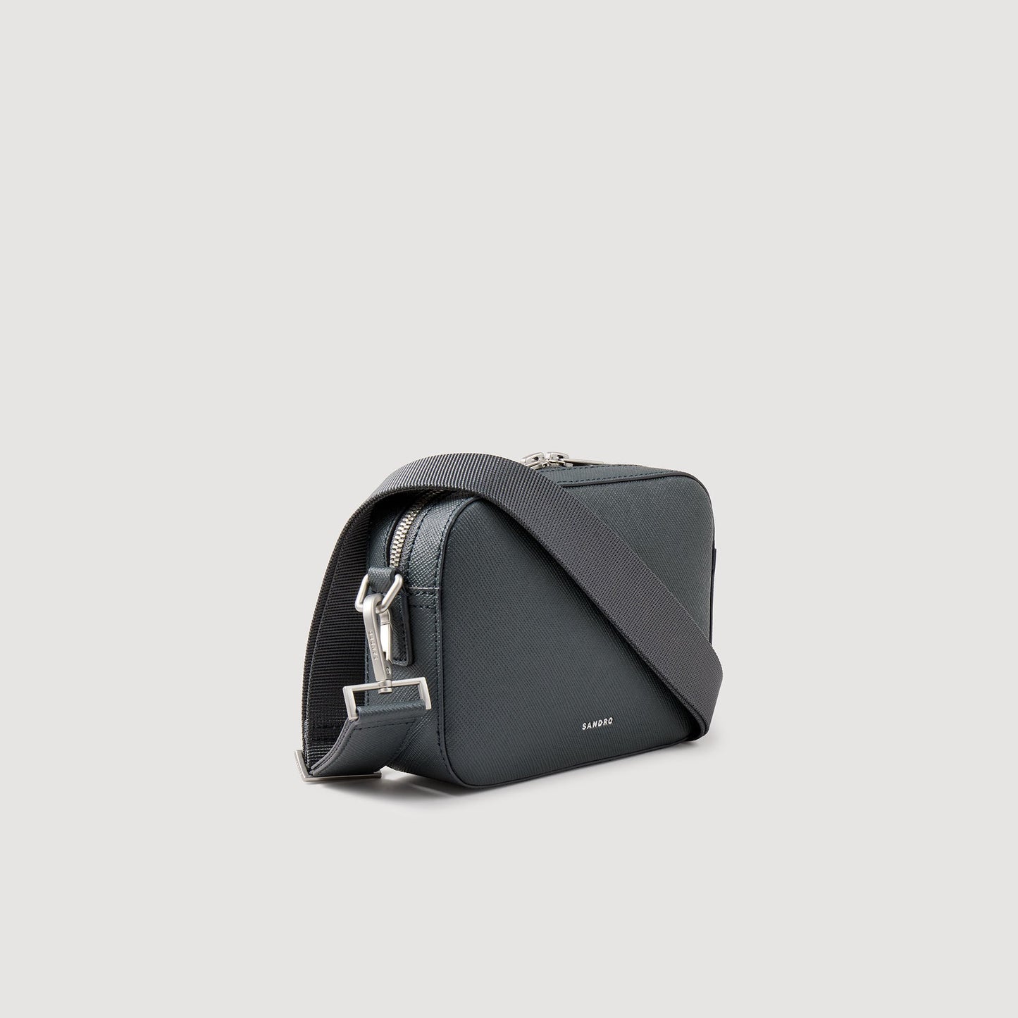 Sandro Small reconstituted leather bag Steel