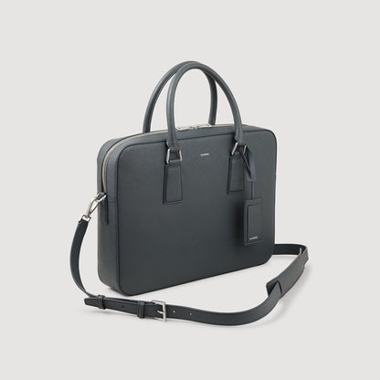 Sandro Reconstituted leather briefcase Steel
