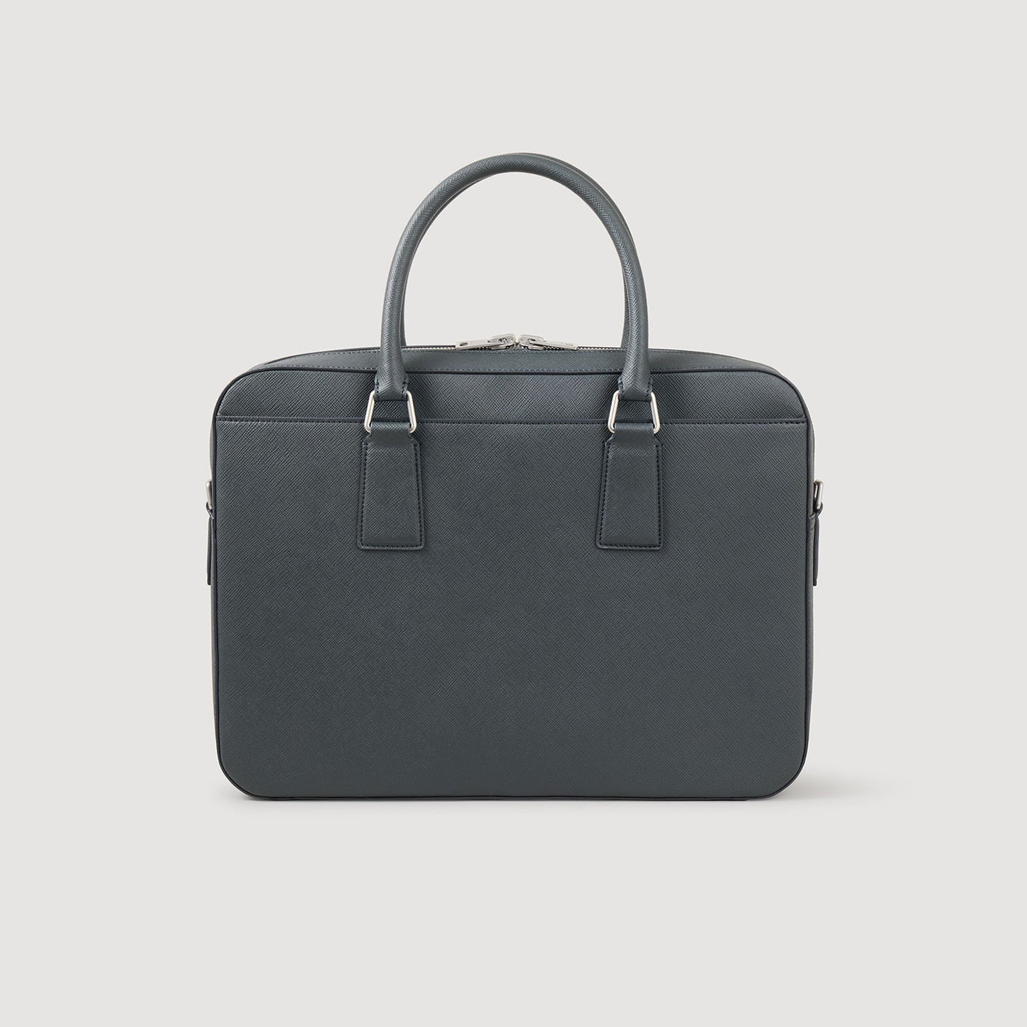 Sandro Reconstituted leather briefcase Steel