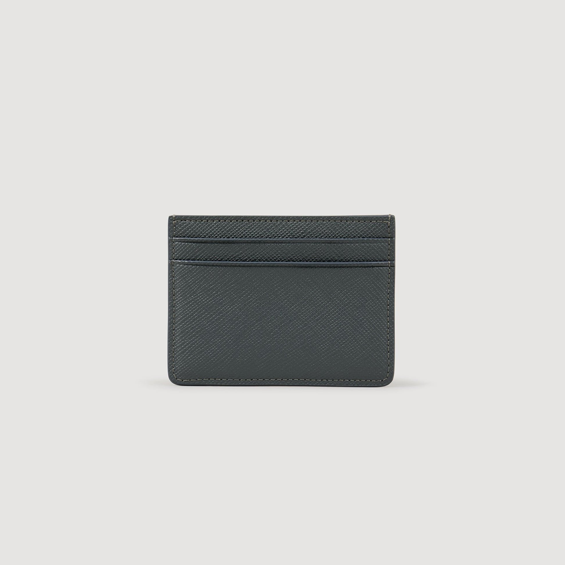 Sandro Reconstituted leather cardholder Steel