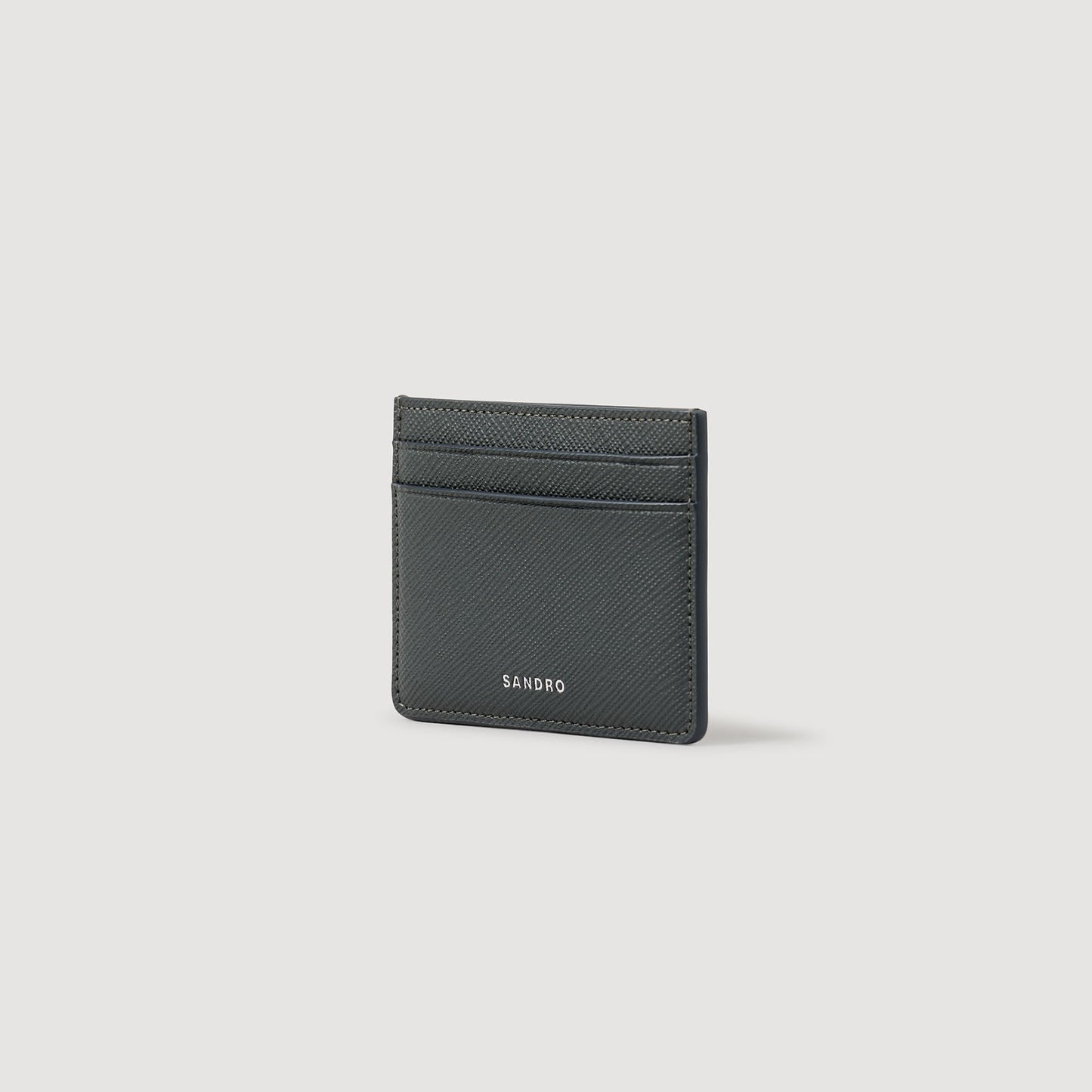 Sandro Reconstituted leather cardholder Steel