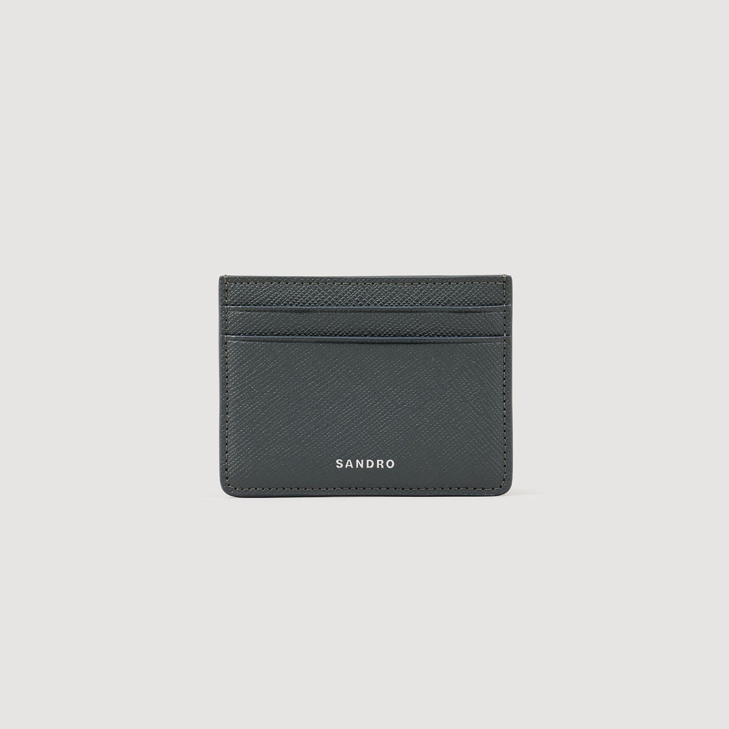 Sandro Reconstituted leather cardholder Steel