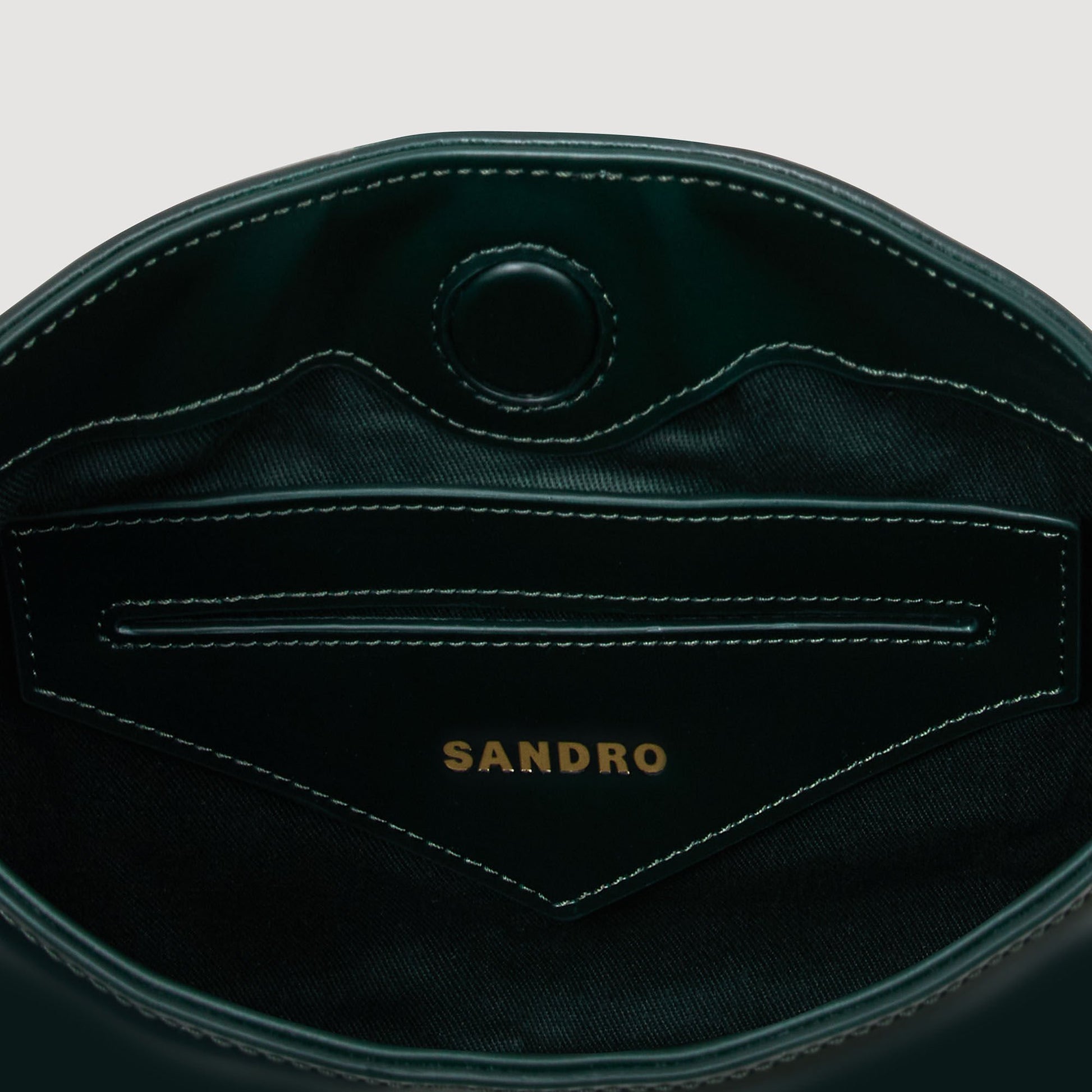 Sandro Janet bag in certified leather Bottle Green