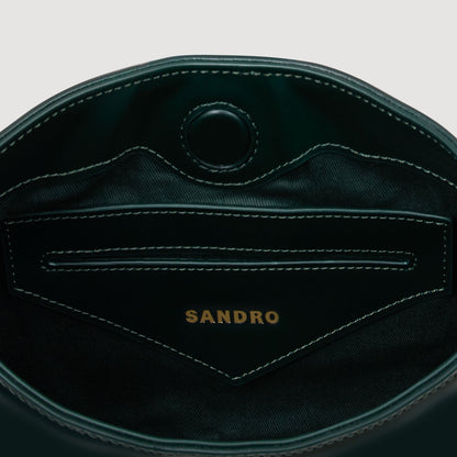 Sandro Janet bag in certified leather Bottle Green
