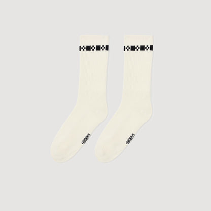 Sandro Cross signature embroidered socks Off White