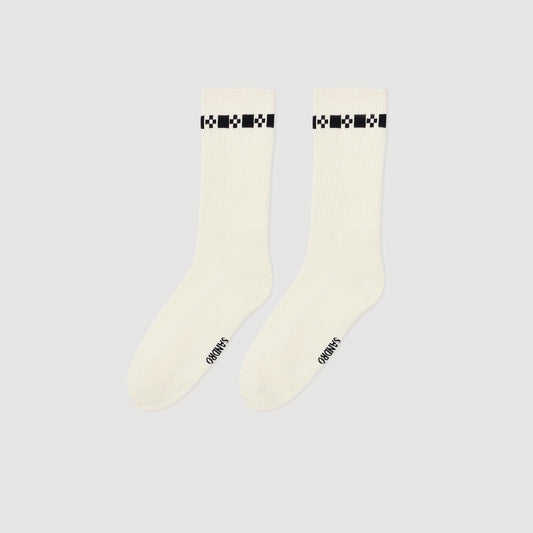 Sandro Cross signature embroidered socks Off White