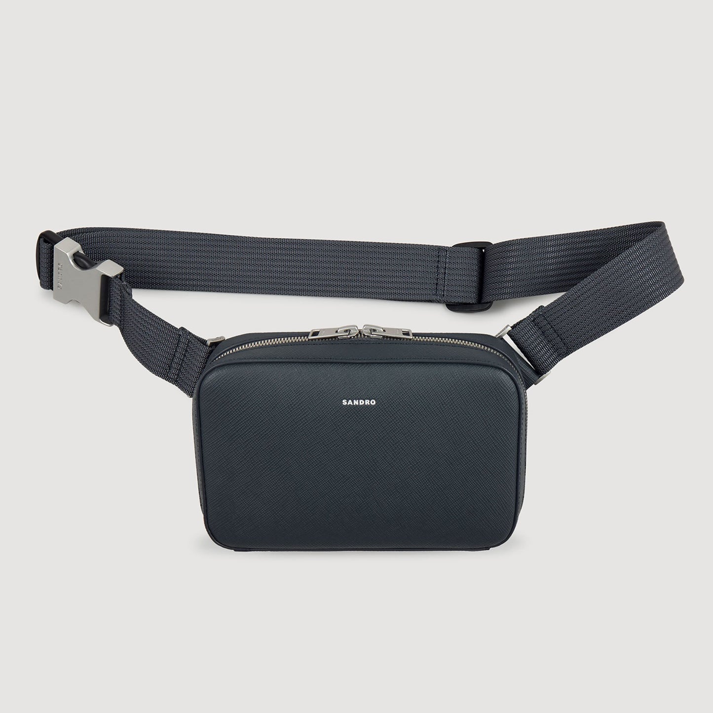 Sandro Small reconstitued leather bag Steel