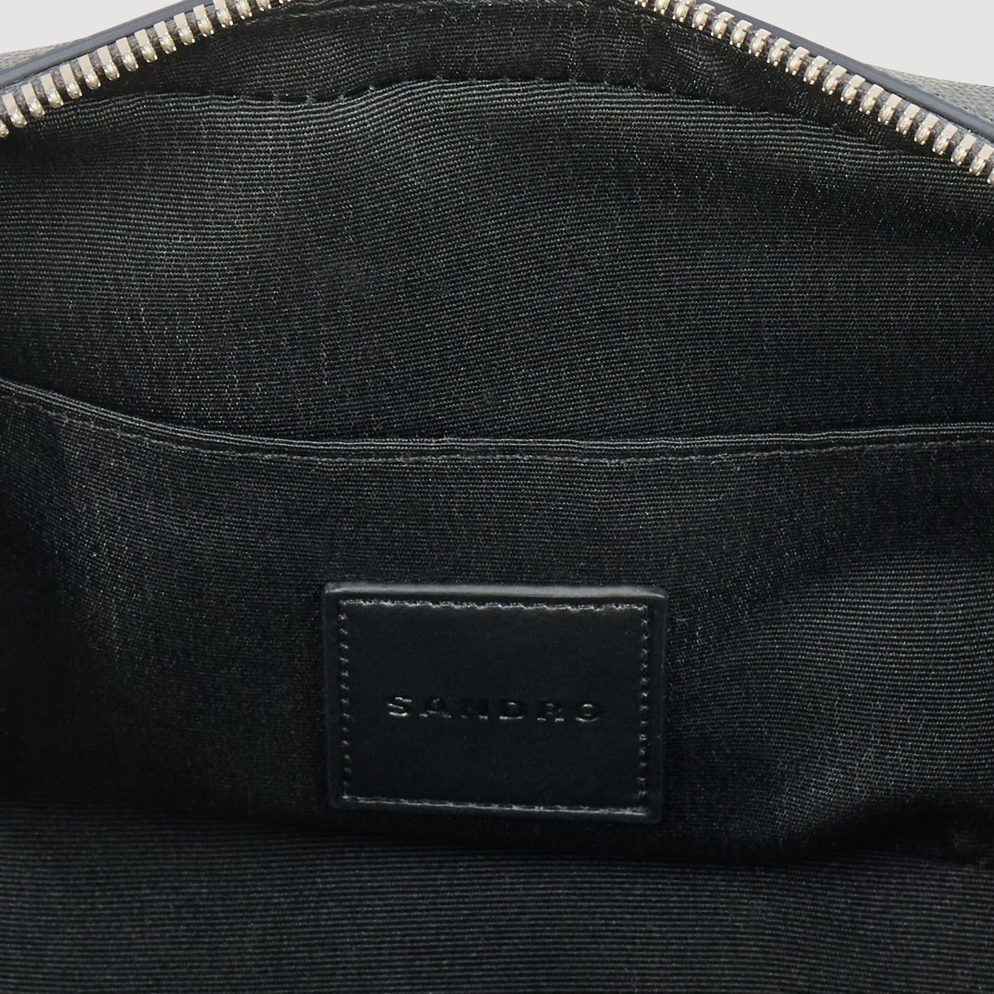 Sandro Small reconstitued leather bag Steel