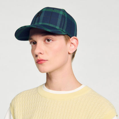 Sandro Checked cap Green / Blue