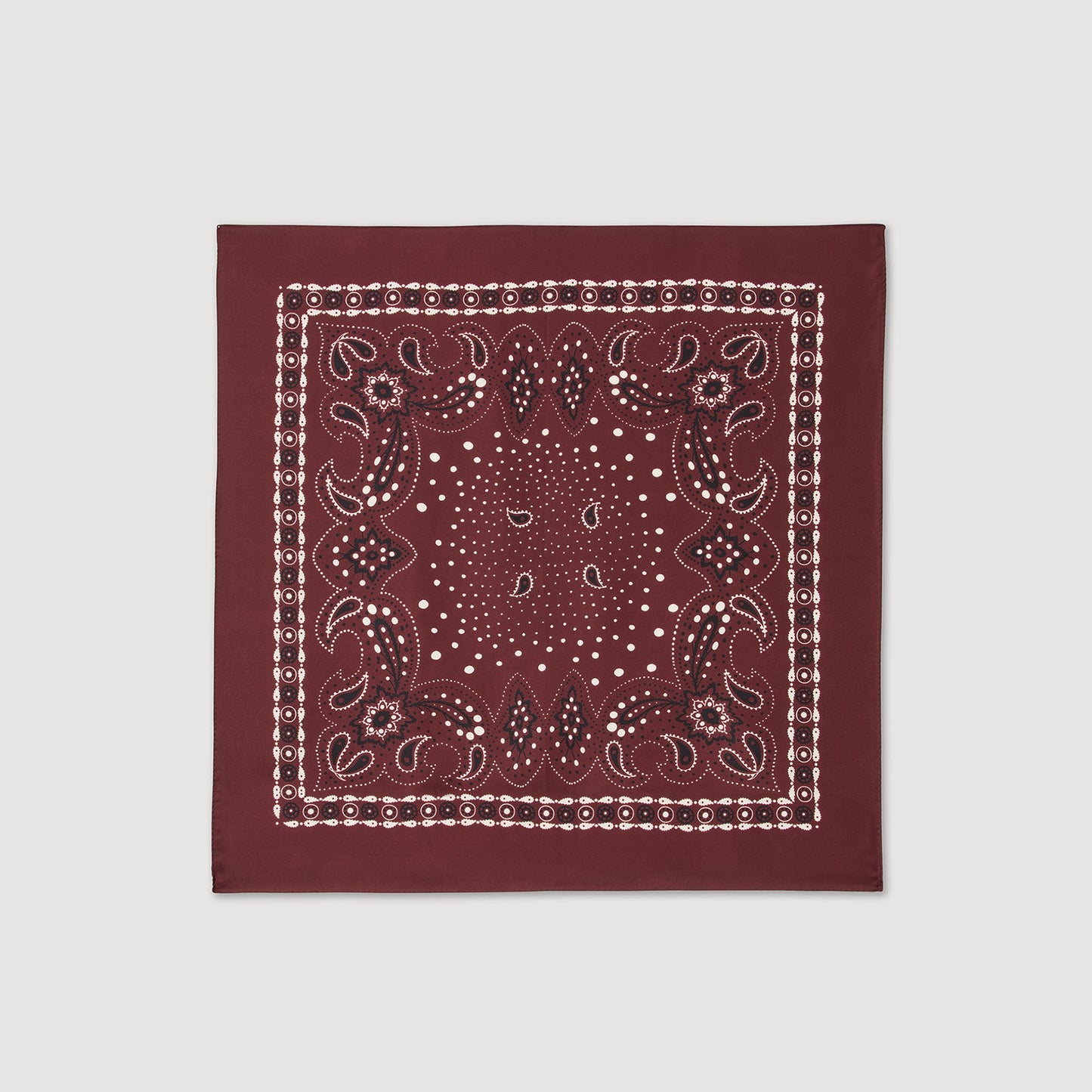 Sandro Silk bandana print scarf Bordeaux